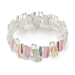 Braccialetti elastici con maglie in lega smaltata colorata&nbsp;BJEW-B100-05S
