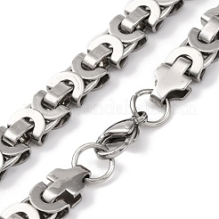 Collana con catena bizantina in acciaio inossidabile 201&nbsp;LS-NJEW-F222-30P