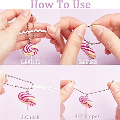 12 Stück 6 Farben handgemachte Polymer Clay Lollipop Anhänger Dekoration&nbsp;HJEW-CP0001-14