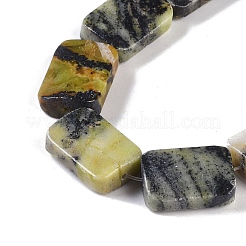 Brins de perles turquoise jaune naturel (jaspe)&nbsp;G-M420-M08-02