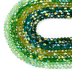 10 fili 5 fili di perline di vetro trasparente elettrolitico di colori&nbsp;EGLA-TA0013-78C
