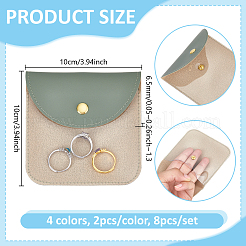 8 pochette cadeau en cuir PU 4 couleurs avec bouton-pression et fenêtre transparente&nbsp;ABAG-GA0001-32A