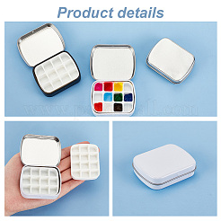 3 Set mit 3 Eisenfarben-Aquarellfarben und Nagellackdosen&nbsp;AJEW-PH0011-08-WH