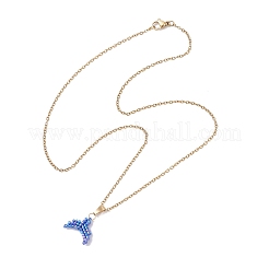 Colgante de cola de sirena con cuentas Miyuki Delica&nbsp;NJEW-MZ00130-05