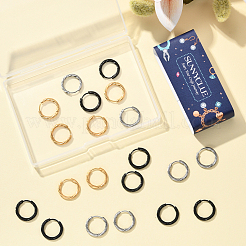 18 pieza de pendientes de aro giratorios de acero inoxidable 303 de 3 colores para mujer&nbsp;EJEW-SC0001-81B