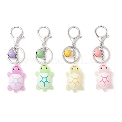 4 porte-clés tortue lumineuse en PVC et cloche en fer peint&nbsp;KEYC-JKC01340