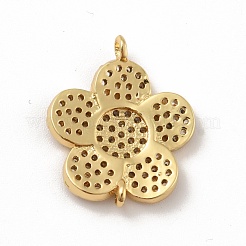 Breloques de connecteur en laiton micro pavé de zircone cubique&nbsp;KK-B059-03G