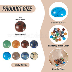 20 pz cabochon di pietre preziose miste naturali e sintetiche&nbsp;G-TA0002-76A