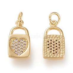 Pendenti in zirconi cubici trasparenti in micro pavè di ottone&nbsp;ZIRC-K086-05G