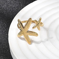 5 bague manchette ouverte en acier inoxydable 304 pour femme&nbsp;RJEW-K313-10G