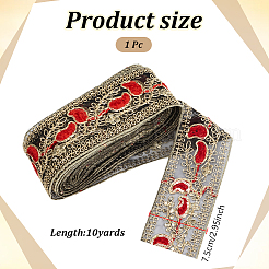 Rubans en polyester brodés à motifs floraux de style ethnique&nbsp;OCOR-WH0070-322A-03