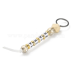 Porte-clés décoratifs en perles de bois et de plastique pour la fête des mères&nbsp;KEYC-B016-01