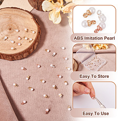40 Stück 4 Farben Messing ABS Imitation Perle Anhänger&nbsp;KK-TA0001-73