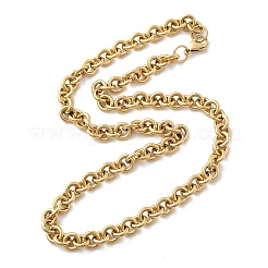 Placcatura ionica (ip) 304 collane rolo in acciaio inossidabile&nbsp;NJEW-F297-02G