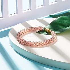 Bracelet en perles de rocaille de verre avec fermoirs magnétiques en laiton&nbsp;BJEW-JB07801-04