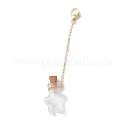 Decorazioni pendenti con bottiglie dei desideri in vetro vuote&nbsp;HJEW-JM02662-01