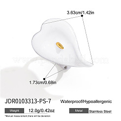 Bagues pour femmes en acier inoxydable 304 émaillé avec motif floral&nbsp;WG52B0F-01