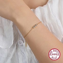 S925 bracciale in argento sterling con zirconi rotondi&nbsp;PB1196-1