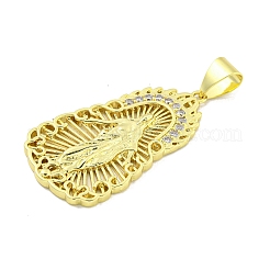 Colgantes de circonita cúbica transparente micro pavé de latón chapado en rack&nbsp;KK-B091-21G-01