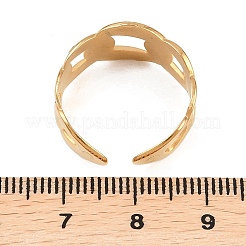 Placcatura ionica (ip) 304 acciaio inossidabile anello a forma di catena a maglie per le donne&nbsp;RJEW-C025-31G