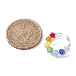 Boucles d'oreilles manchette en verre coloré&nbsp;EJEW-JE05699-01