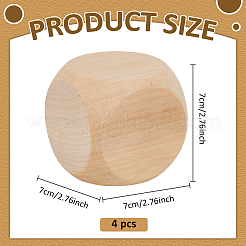 Dadi grezzi in legno schima&nbsp;WOOD-WH0124-154C