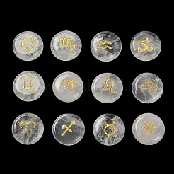 12 Konstellation natürlicher Quarzkristall-Cabochon-Satz&nbsp;G-Q190-03C