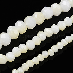 Brins de perles de verre imitation jade bicolores&nbsp;GLAA-T033-01B-01