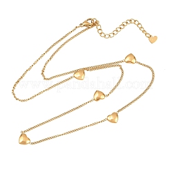 Collana da donna con ciondolo a cuore in acciaio inossidabile 304 e catena intrecciata.&nbsp;SA-D001-05G