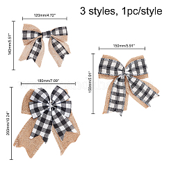 3 pz 3 grandi accessori decorativi in lino finto poliestere con fiocco&nbsp;DIY-CA0002-61