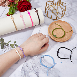 9 Stück 9 Farben Polyesterschnur geflochtene Perlenarmbänder&nbsp;BJEW-DC0001-20