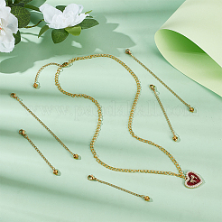 16 Stück 2 Stil 304 Edelstahlenden mit Kette&nbsp;FIND-UN00024