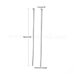 Strumenti e attrezzature per gioielli resistenti all'ossidazione spilli decorativi a testa piatta in acciaio inossidabile&nbsp;X-STAS-E023-0.6x50mm