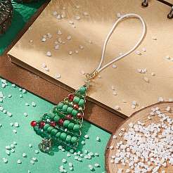 Décorations de pendentif en perles de verre de noël&nbsp;HJEW-TA00013
