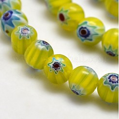 Runden Millefiori Glasperlen Stränge&nbsp;LK-P001-M