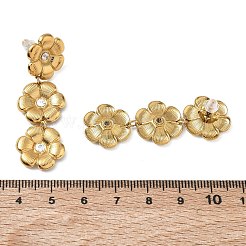 Pendientes colgantes de una sola fila con diseño floral&nbsp;SA-CBA4051-02G