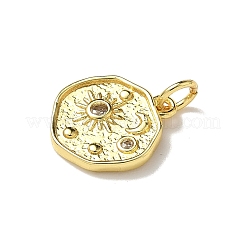 Breloques en laiton avec zircone cubique de micro pave&nbsp;KK-I276-53G