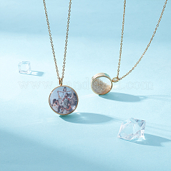 DIY-Sets zur Herstellung runder Halskettenanhänger&nbsp;DIY-UN0007-66G