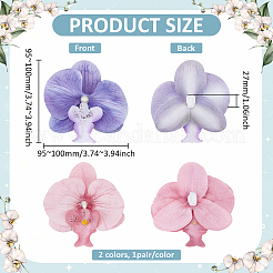 2 Paar Schuhschnallenclips aus PU-Leder in 2 Farben mit Blumenmuster&nbsp;DIY-NB0015-14