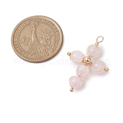 Colgantes naturales de cuarzo rosa&nbsp;PALLOY-JF02885-03