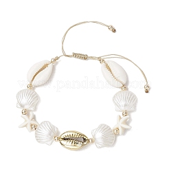 Bracelets tressés en perles de coquillages cauris mélangés naturels&nbsp;BJEW-JB11862-02