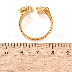 Offene Manschettenringe aus Edelstahl 304 mit Strassen&nbsp;RJEW-E302-04G
