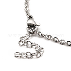 CCB Perlen- und 304 Edelstahl-Anhänger-Fußkettchen für Damen&nbsp;AJEW-C021-22P