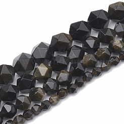 Natürliche goldenen Glanz Obsidian Perlen Stränge&nbsp;G-S332-10mm-012