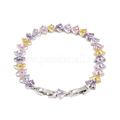 Bracelets de tennis en laiton platine sertis de micro-pavés de zircone cubique&nbsp;BJEW-B160-13P