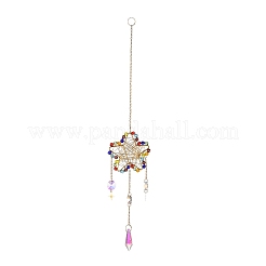 Filo Di Ferro Avvolgimento Stella Lampadario Decoro Appeso Prisma Ornamenti&nbsp;LS-HJEW-M002-22G