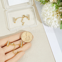4 Stück Messing Micro Pave klare Zirkonia Kettenverlängerung&nbsp;KK-BBC0022-80