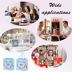 Herzblume Dankeschön bedruckte Papieraufbewahrungsgeschenk-Tragetaschen für Hochzeitsfeier-Geschenkverpackungstaschen&nbsp;ABAG-WH0038-77B