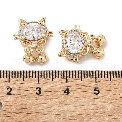 Katze aus Messing mit Zirkonia-Pavé und Schleifen-Mehrstranggliedern&nbsp;KK-A286-17G-01