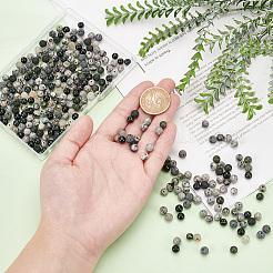300 pièces 15 styles de perles rondes en pierres précieuses naturelles et synthétiques mélangées&nbsp;G-AR0005-78